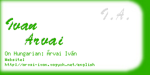 ivan arvai business card