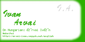 ivan arvai business card